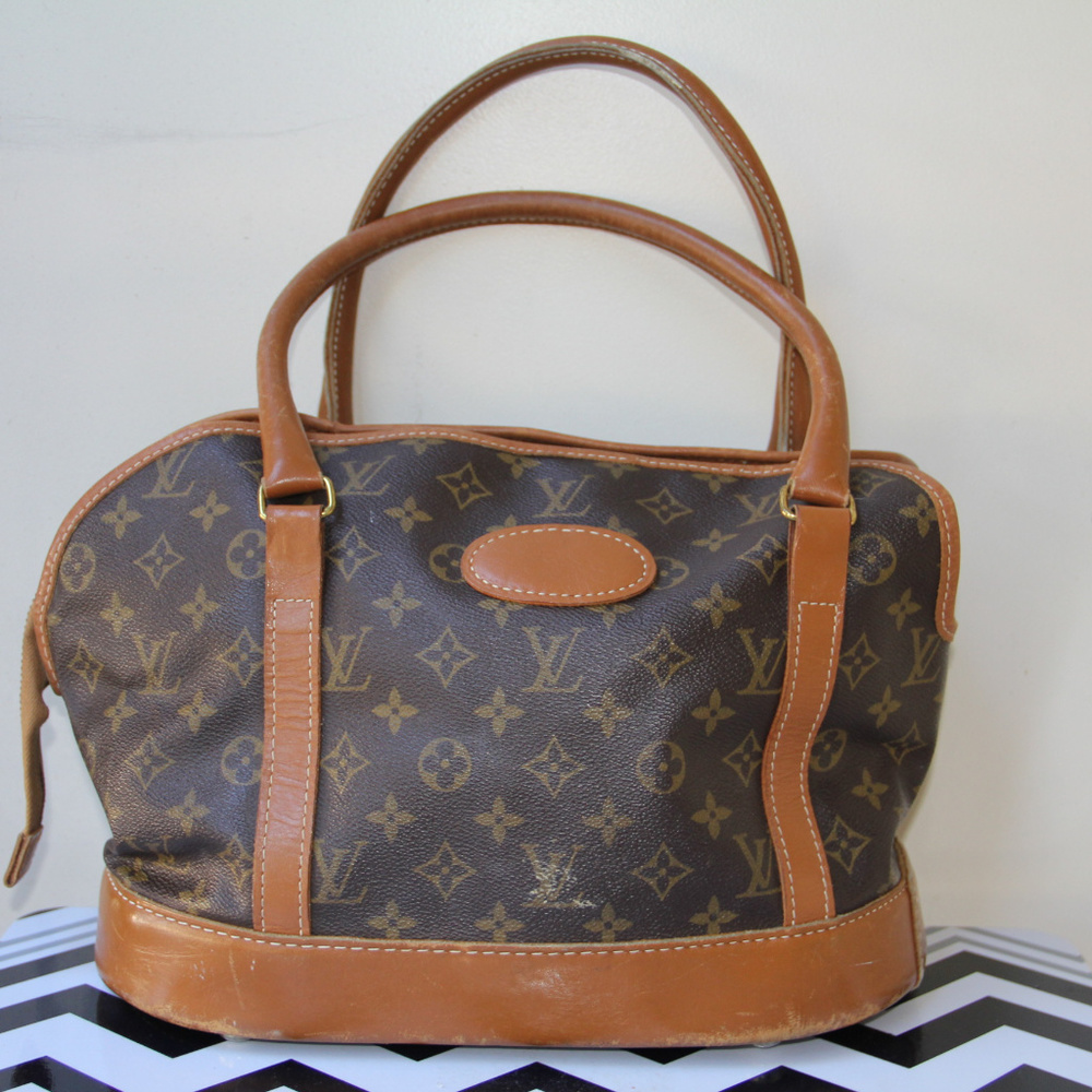 NOT FOR SELL.    Rare Louis Vuitton French Co  Small Dog carrier70s